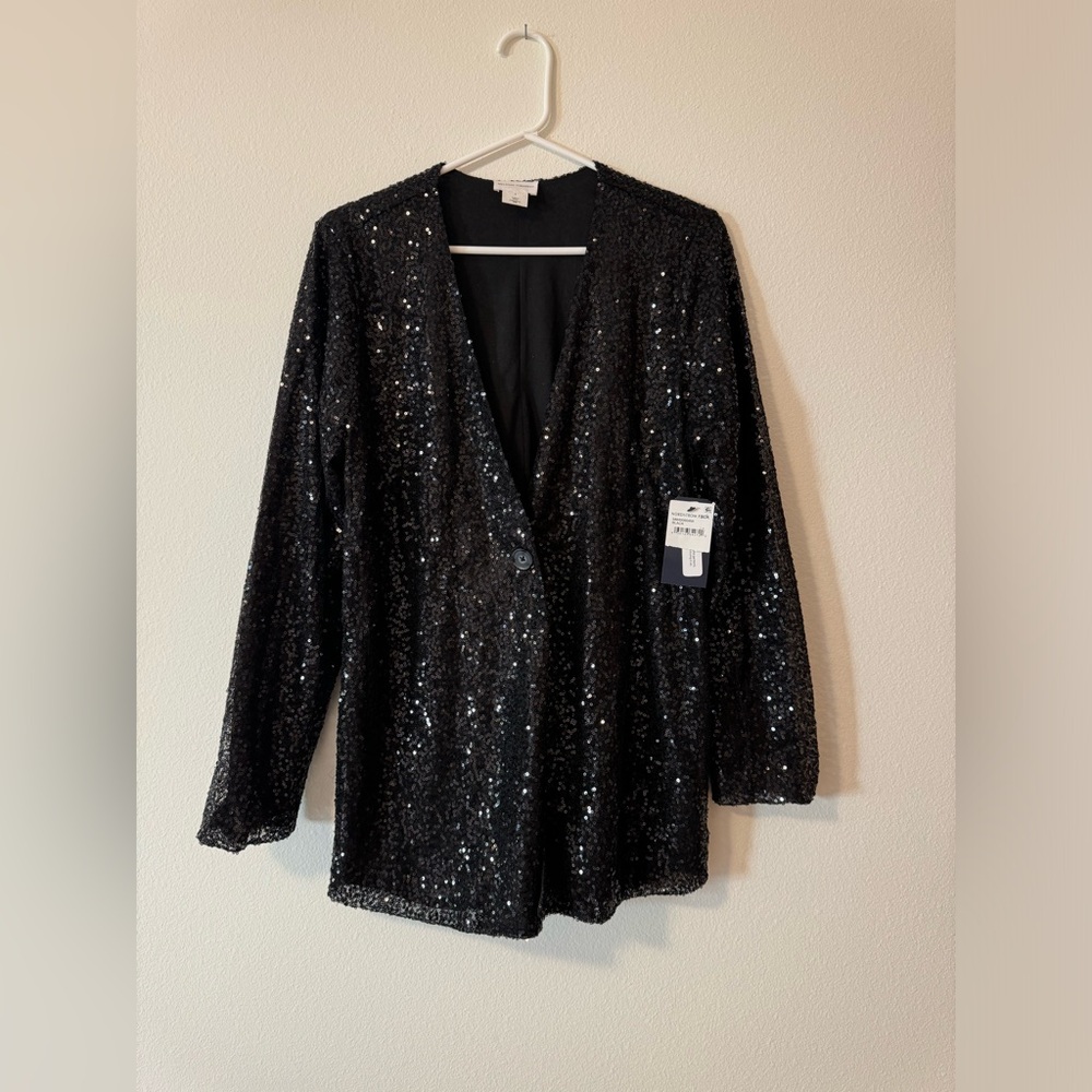 NWT - Melrose & Market Black Sequin Blazer - Size S